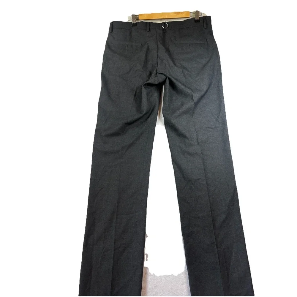 Kenneth Cole Reaction Dress Pants Mens 36x33 Charcoal Gray Straight‎ Leg Slacks